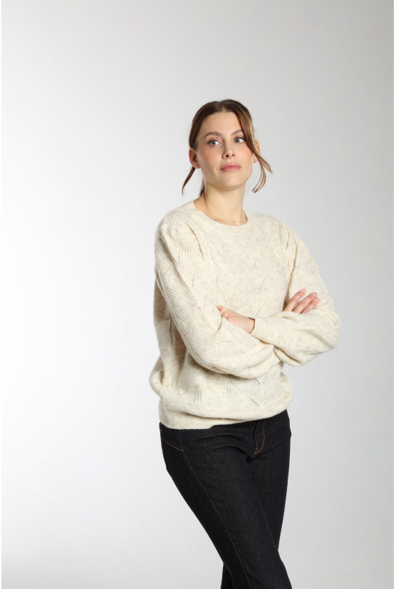 Pull BERENICE beige chiné Pull BERENICE beige chiné Gérard Pasquier