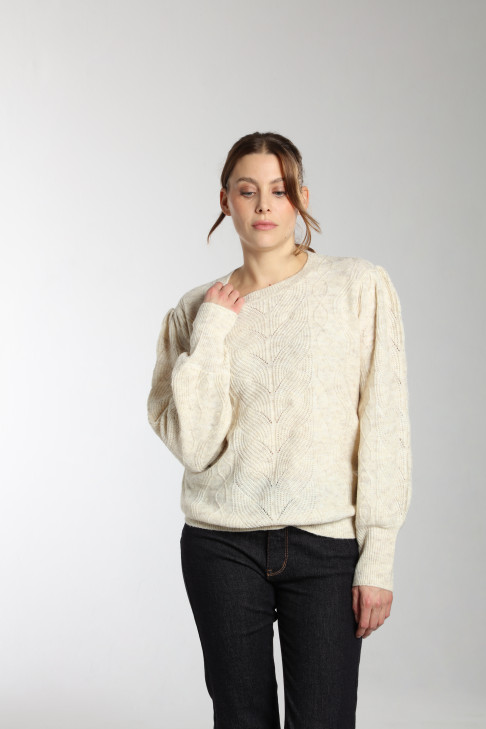 Pull BERENICE beige chiné