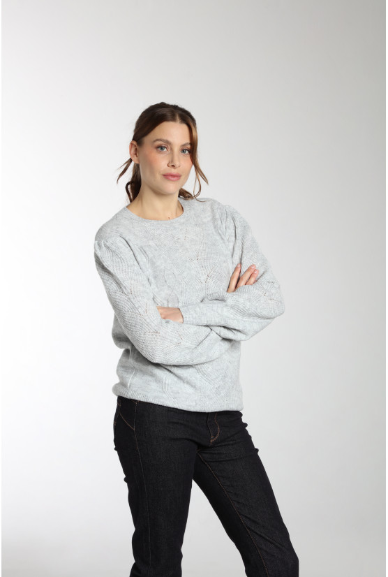Pull BERENICE gris clair chiné Gérard Pasquier