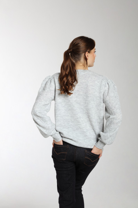 Pull BERENICE gris clair chiné