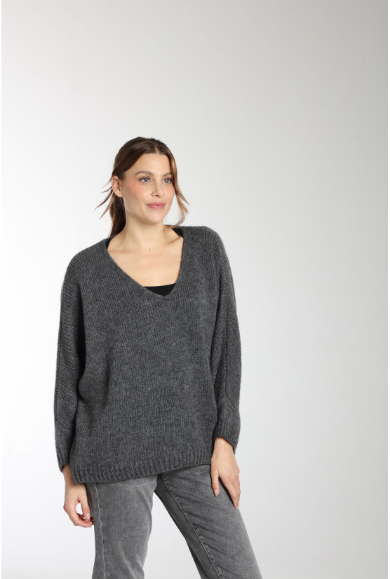 Pull BARY gris foncé Gérard Pasquier