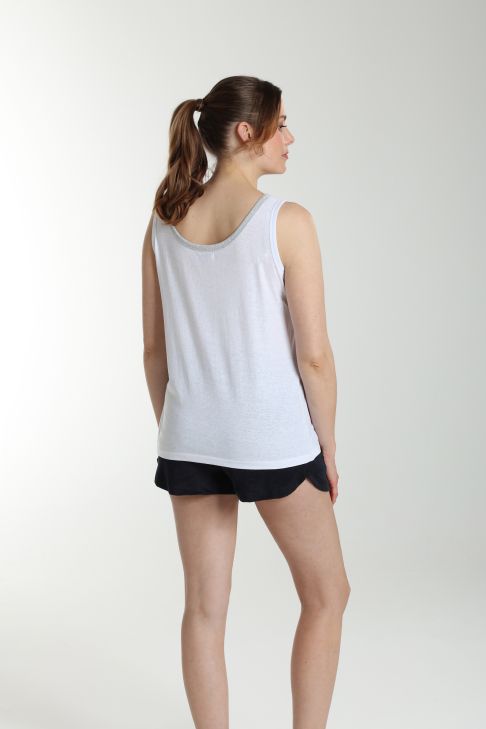 Debardeur col lurex femme Deb Summer Blanc