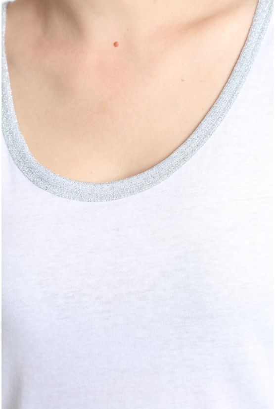Debardeur col lurex femme Deb Summer Blanc Debardeur col lurex femme Deb Summer Blanc Gérard Pasquier