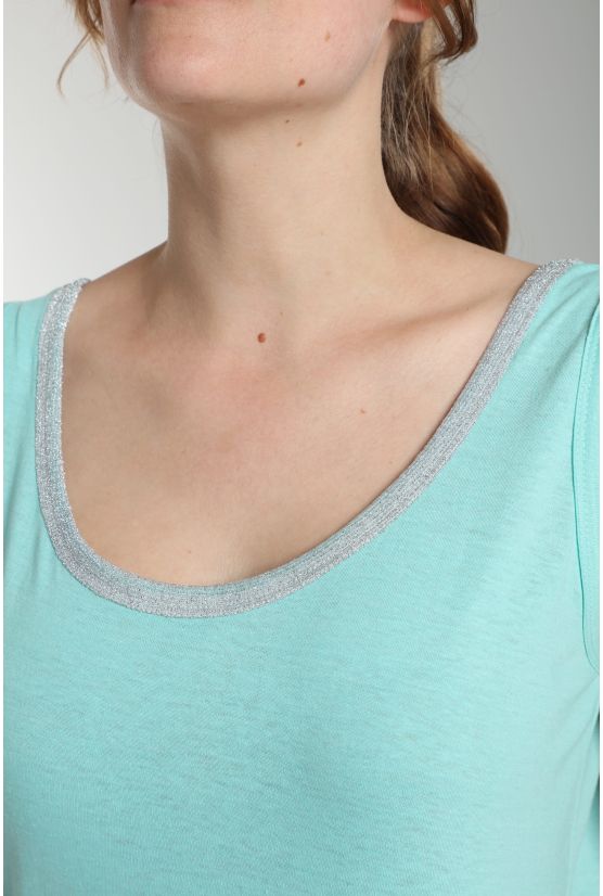 Debardeur col lurex femme Deb Summer Carage(Turquoise) Debardeur col lurex femme Deb Summer Carage(Turquoise) Gérard Pasquier