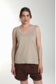 Debardeur col lurex femme Deb Summer Taupe Clair
