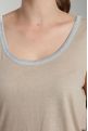 Debardeur col lurex femme Deb Summer Taupe Clair