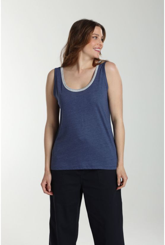 Debardeur col lurex femme Deb Summer Twilight Bleu(Marine) Debardeur col lurex femme Deb Summer Twilight Bleu(Marine) Gérard Pasquier