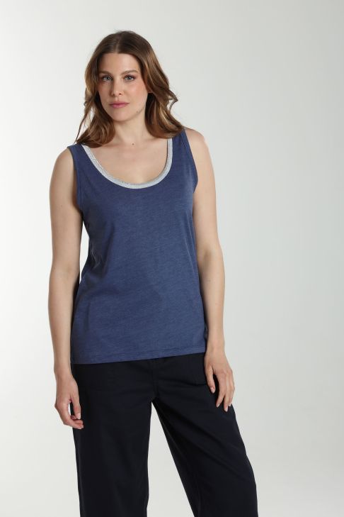 Debardeur col lurex femme Deb Summer Twilight Bleu(Marine)