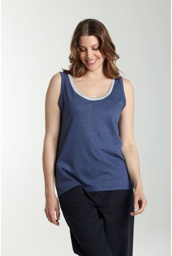 Debardeur col lurex femme Deb Summer Twilight Bleu(Marine) Debardeur col lurex femme Deb Summer Twilight Bleu(Marine) Gérard Pasquier
