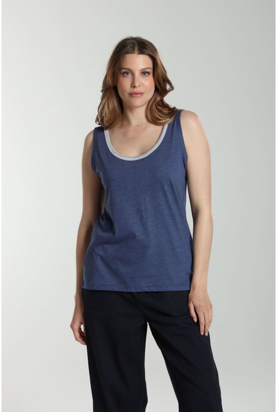 Debardeur col lurex femme Deb Summer Twilight Bleu(Marine) Debardeur col lurex femme Deb Summer Twilight Bleu(Marine) Gérard Pasquier