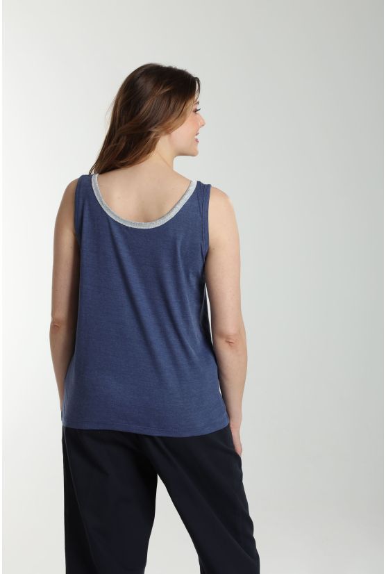 Debardeur col lurex femme Deb Summer Twilight Bleu(Marine) Debardeur col lurex femme Deb Summer Twilight Bleu(Marine) Gérard Pasquier
