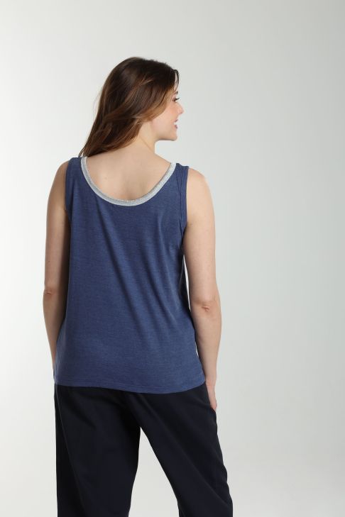 Debardeur col lurex femme Deb Summer Twilight Bleu(Marine)