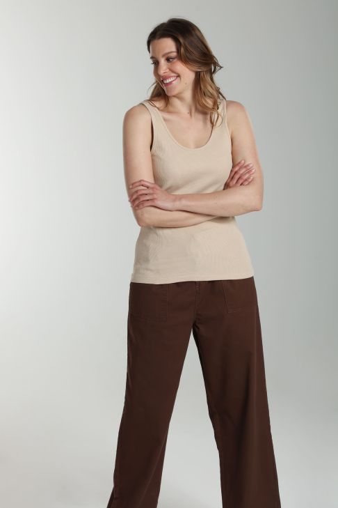 Debardeur cotele femme Delite Beige
