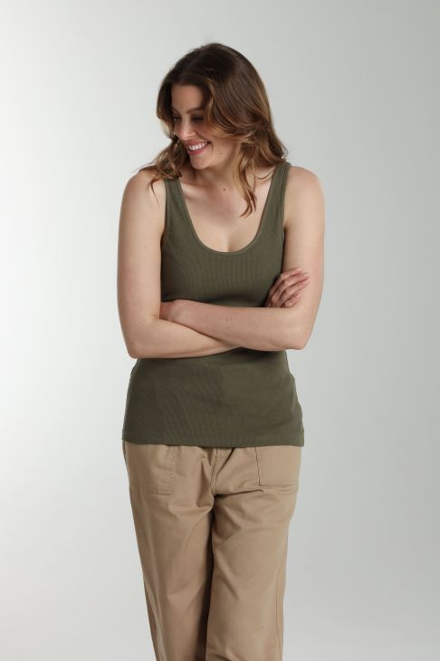 Debardeur cotele femme Delite Kaki