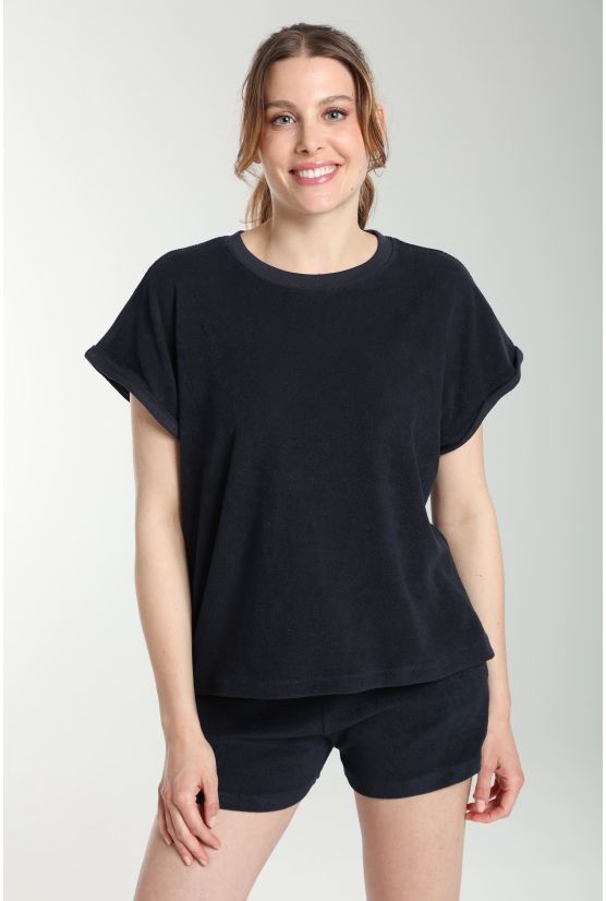 Ensemble tee shirt et short molleton femme Dilly Bis Marine Ensemble tee shirt et short molleton femme Dilly Bis Marine Gérard Pasquier