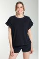 Ensemble tee shirt et short molleton femme Dilly Bis Marine