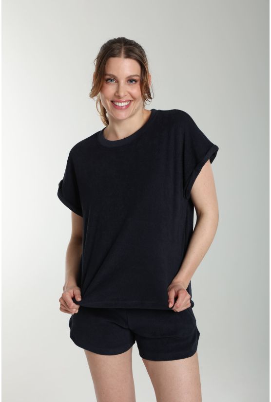 Ensemble tee shirt et short molleton femme Dilly Bis Marine Ensemble tee shirt et short molleton femme Dilly Bis Marine Gérard Pasquier