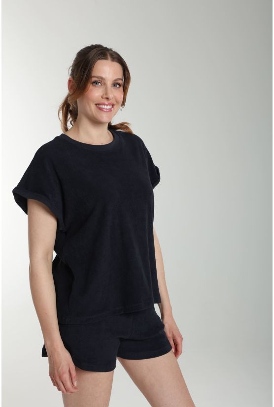 Ensemble tee shirt et short molleton femme Dilly Bis Marine Ensemble tee shirt et short molleton femme Dilly Bis Marine Gérard Pasquier