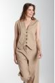 Gilet sans manches structure a boutons femme Delice Beige