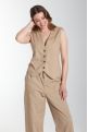 Gilet sans manches structure a boutons femme Delice Beige