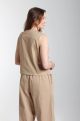 Gilet sans manches structure a boutons femme Delice Beige