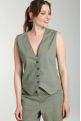 Gilet sans manches structure a boutons femme Delice Kaki