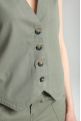 Gilet sans manches structure a boutons femme Delice Kaki