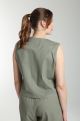 Gilet sans manches structure a boutons femme Delice Kaki
