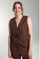 Gilet sans manches structure a boutons femme Delice Marron
