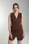 Gilet sans manches structure a boutons femme Delice Marron Gérard Pasquier