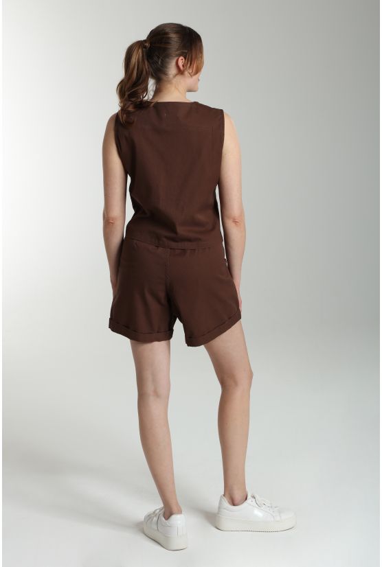 Gilet sans manches structure a boutons femme Delice Marron Gilet sans manches structure a boutons femme Delice Marron Gérard Pasquier