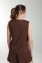 Gilet sans manches structure a boutons femme Delice Marron Gérard Pasquier