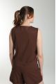 Gilet sans manches structure a boutons femme Delice Marron