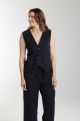 Gilet sans manches structure a boutons femme Delice Marine