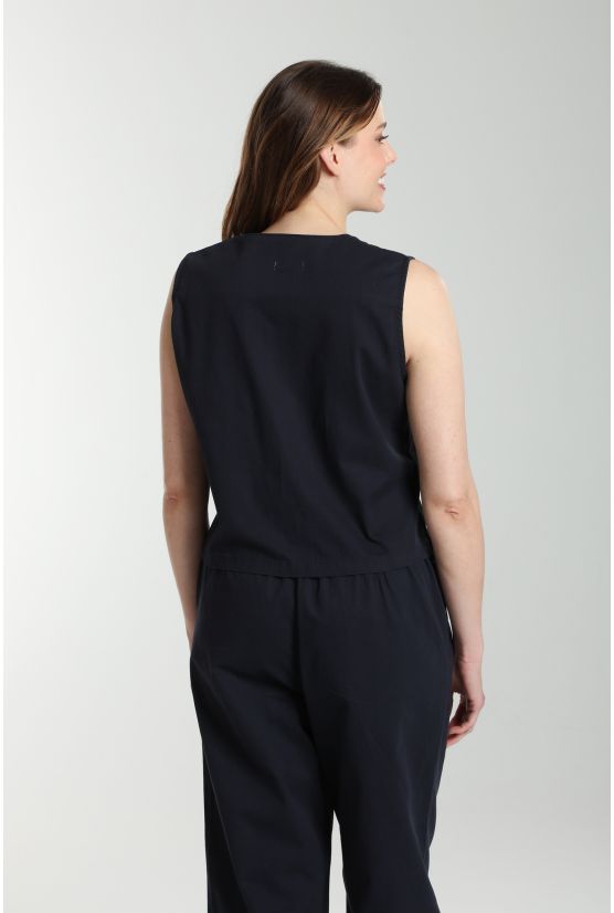 Gilet sans manches structure a boutons femme Delice Marine Gérard Pasquier