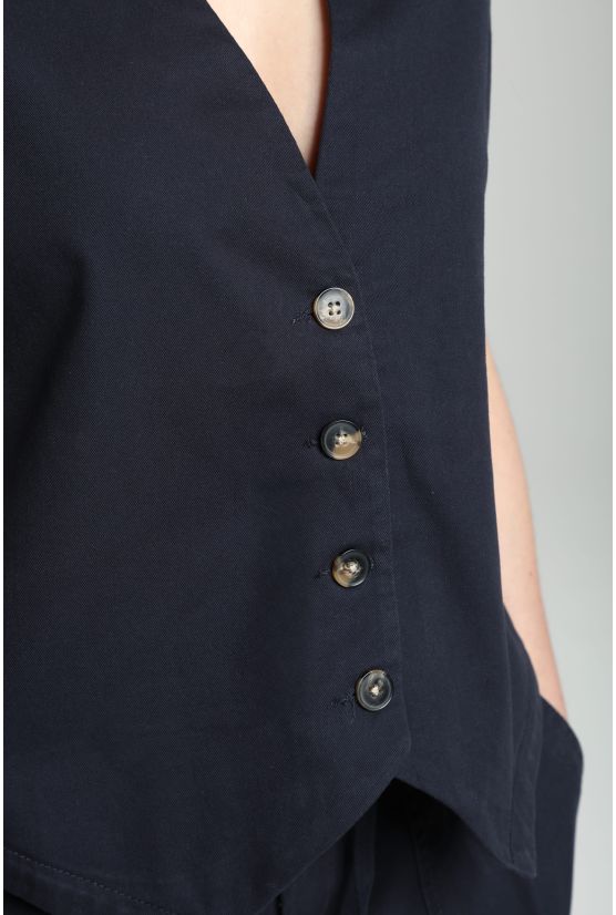 Gilet sans manches structure a boutons femme Delice Marine Gérard Pasquier