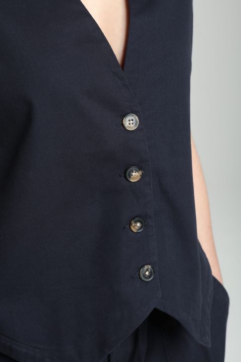 Gilet sans manches structure a boutons femme Delice Marine