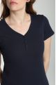 Tee shirt cotele manches courtes femme Drew Marine