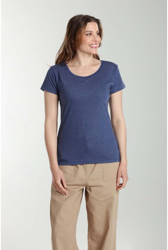 Tee shirt col rond manches courtes femme Marine Twilight Bleu(Marine) Gérard Pasquier