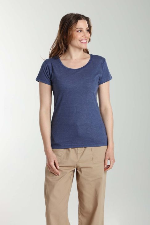 Tee shirt col rond manches courtes femme Marine Twilight Bleu(Marine)