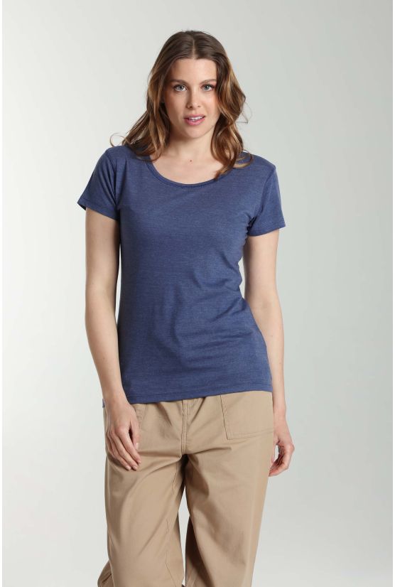 Tee shirt col rond manches courtes femme Marine Twilight Bleu(Marine) Gérard Pasquier