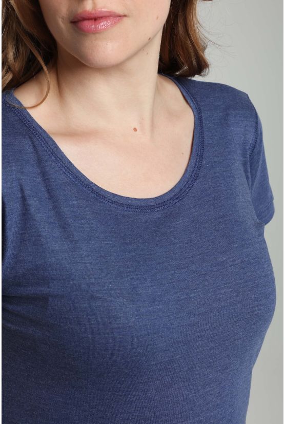 Tee shirt col rond manches courtes femme Marine Twilight Bleu(Marine) Gérard Pasquier