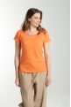 Tee shirt col rond manches courtes femme Marine Corail Rose(Orange)