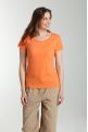 Tee shirt col rond manches courtes femme Marine Corail Rose(Orange)