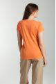 Tee shirt col rond manches courtes femme Marine Corail Rose(Orange)