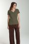 Tee shirt cotele manches courtes femme Drew Kaki Gérard Pasquier