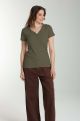 Tee shirt cotele manches courtes femme Drew Kaki