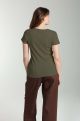 Tee shirt cotele manches courtes femme Drew Kaki