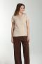 Tee shirt cotele manches courtes femme Drew Beige Gérard Pasquier