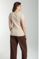 Tee shirt cotele manches courtes femme Drew Beige